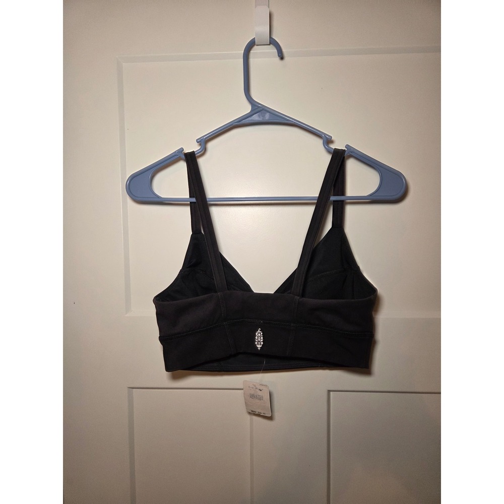 Free People Movement Black V-Neck Sports Bra NWT Size Small OB1162207